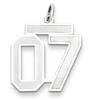Sterling Silver Medium Satin Number 7 Charm with Top