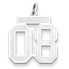Sterling Silver Medium Satin Number 8 Charm with Top