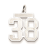 Sterling Silver Satin Number 38 Pendant 5/8in