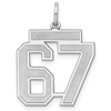 Sterling Silver 67 Six Seven Pendant with Satin Finish 5/8in