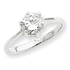 1/2 ct Cubic Zirconia Solitaire Ring Sterling Silver