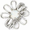 Sterling Silver Created Opal Flower Ring