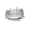 Sterling Silver Fleur de Lis Crown Ring with CZs
