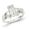 Sterling Silver Claddagh Ring with Polished Finish