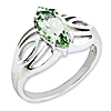 Sterling Silver 1.6 ct Marquise Green Quartz Ring