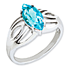 Sterling Silver 2.25 ct Marquise Light Swiss Blue Topaz Ring