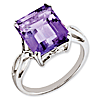 Sterling Silver 5.45 ct Amethyst Ring