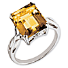 Sterling Silver 5.4 ct Whiskey Quartz Ring