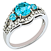 Sterling Silver 1.82 ct 3-Stone Light Swiss Blue Topaz Ring