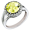 Sterling Silver 3.4 ct Lemon Quartz and White Topaz Halo Ring