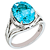 Sterling Silver 7.25 ct Light Swiss Blue Topaz Ring Beaded Texture