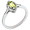 Sterling Silver 0.5 ct Marquise Lemon Quartz and Diamond Ring