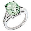 Sterling Silver 6.55 ct Green Quartz Ring with Rope Texture