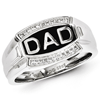 Sterling Silver Black Rhodium DAD Ring with Diamonds