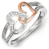 14kt Rose Gold Plated 1/6ct Diamond Heart Promise Ring
