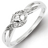 Sterling Silver 1/8ct Diamond Bypass Promise Ring
