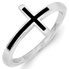 Antiqued Sterling Silver Sideways Cross Ring
