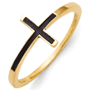 Antiqued Gold-Plated Sterling Silver Sideways Cross Ring