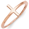 Rose Gold-Plated Sterling Silver Sideways Cross Ring
