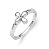 Rhodium Plated Sterling Silver Child's Cross Ring