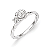 Sterling Silver Rose Flower Kid's Ring with CZ