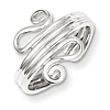 Sterling Silver Polished Scroll Toe Ring