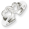 Sterling Silver Open Hearts Toe Ring
