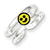 Sterling Silver Yellow Black Enameled Smiley Toe Ring