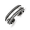 Sterling Silver Antiqued Toe Ring with Beaded Edges