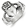 Sterling Silver Large Antiqued Claddagh Ring