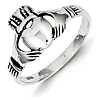 Antiqued Claddagh Ring - Sterling Silver