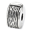 Sterling Silver Reflections Hinged Clip Bead with Grain Texture