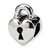 Sterling Silver Reflections Kids Heart Lock Bead