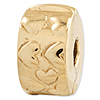 Sterling Silver Gold-plated Reflections Hinged Hearts Clip Bead