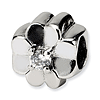 Sterling Silver Reflections CZ Clover Bead