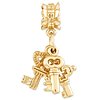 Sterling Silver Gold-plated Reflections Three Keys Dangle Bead