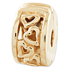Sterling Silver Gold-plated Reflections Hinged Open Hearts Clip Bead