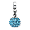Sterling Silver Reflections Mar Swarovski Crystal Ball Dangle Bead