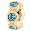 Sterling Silver Gold-plated Reflections Mar Swarovski Elements Bead