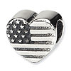 Sterling Silver Reflections Heart Flag Bead