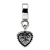 Sterling Silver Reflections Heart with Flowers Dangle Bead