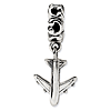 Sterling Silver Reflections Airplane Dangle Bead