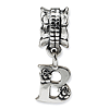 Sterling Silver Reflections Letter B Dangle Bead