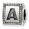 Sterling Silver Reflections Letter A Triangle Block Bead