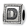 Sterling Silver Reflections Letter D Triangle Block Bead