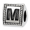 Sterling Silver Reflections Letter M Triangle Block Bead