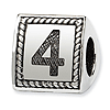 Sterling Silver Reflections Number 4 Triangle Block Bead