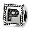 Sterling Silver Reflections Letter P Triangle Block Bead