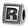Sterling Silver Reflections Letter R Triangle Block Bead
