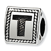 Sterling Silver Reflections Letter T Triangle Block Bead
